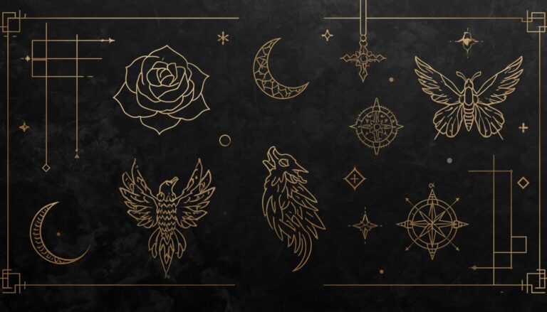 Minimalist tattoo ideas with rose moon phoenix compass and fine line symbols