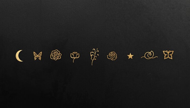 Small tattoo ideas with moon butterfly rose star and minimalist fine line symbols